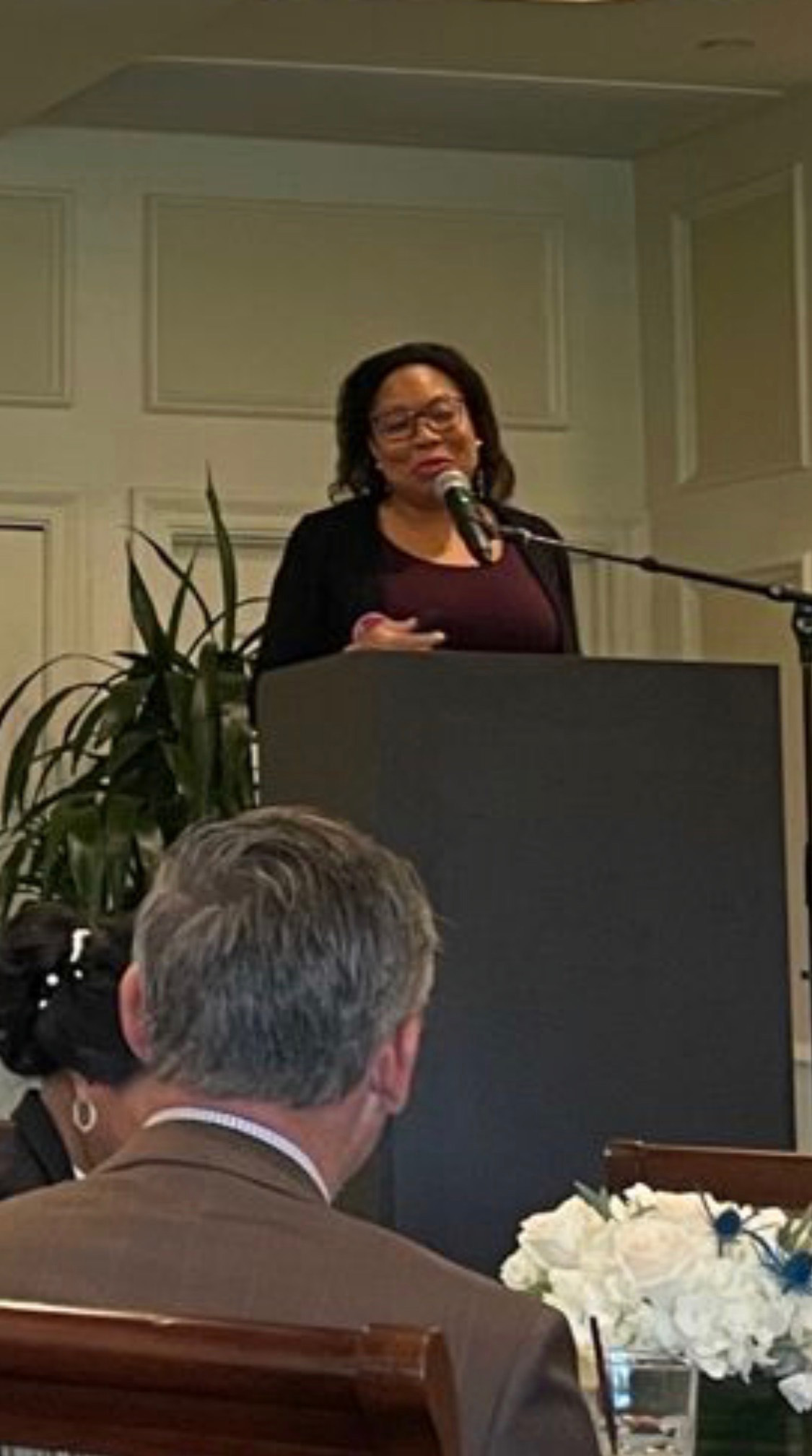 Ty speaking at an event